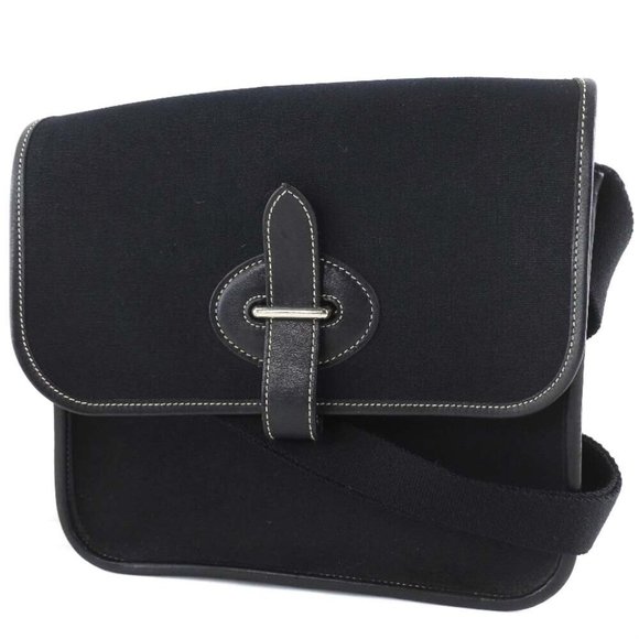 HERMES Buenaben Shoulder Bag canvas Women